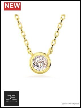 1ct Round Cut Moissanite Solitaire Pendant Necklace Bezel Set 925 Sterling